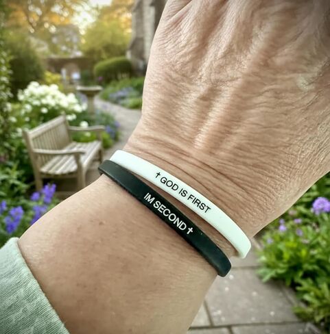 God Is First Bracelet Inspirational Bible Verses Bracelets for Men Women Christian Rubber Silicone Faith Gifts in Saudi Arabia