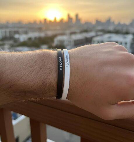 God Is First Bracelet Inspirational Bible Verses Bracelets for Men Women Christian Rubber Silicone Faith Gifts in Saudi Arabia