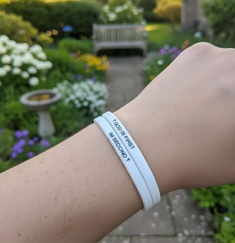 God Is First Bracelet Inspirational Bible Verses Bracelets for Men Women Christian Rubber Silicone Faith Gifts in Saudi Arabia