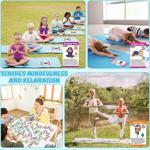 gisgfim Yoga Cards 30 Yoga Poses Fun Cartoon Workout Positions Flash Cards for Home Gym Use Beginners Advanced Learners Educational Activities Memory Game Promotes Mindfulness and Relaxation in Saudi Arabia