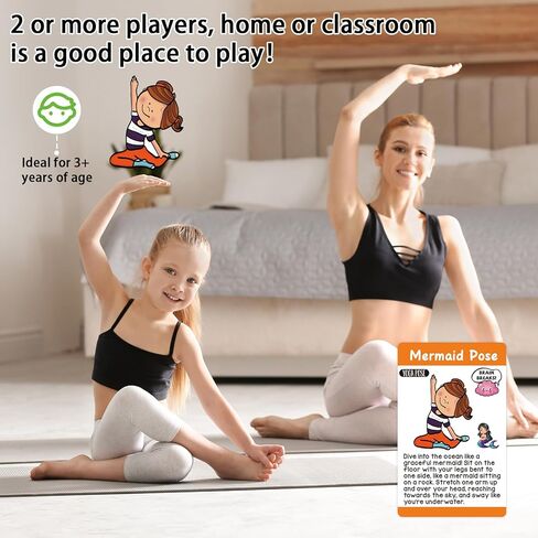 gisgfim Yoga Cards 30 Yoga Poses Fun Cartoon Workout Positions Flash Cards for Home Gym Use Beginners Advanced Learners Educational Activities Memory Game Promotes Mindfulness and Relaxation in Saudi Arabia