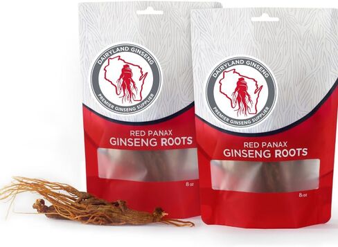 Red Panax Ginseng Root - 4 oz Pack of Korean Panax Ginseng Root - Authentic Panax Ginseng - Non-GMO, Gluten Free Ginseng Root - Ideal for Use in Soup, Tea in Kuwait