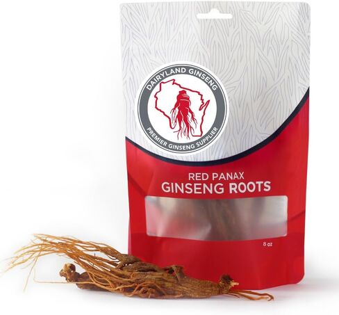 Red Panax Ginseng Root - 4 oz Pack of Korean Panax Ginseng Root - Authentic Panax Ginseng - Non-GMO, Gluten Free Ginseng Root - Ideal for Use in Soup, Tea in Kuwait