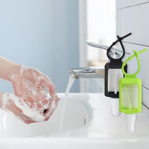 2oz Hand Sanitizer Travel Size Holder, Travel Keychain Bottles Sanitizer Holder Refillable Squeeze Containers for Kids and Adult (2oz, 5 Pack) in Kuwait
