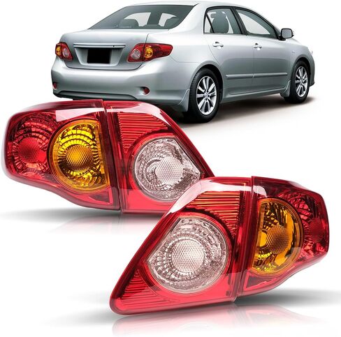 For 2009 2010 Toyota Corolla Tail Lights Assembly Inner+Outer Taillights Driver & Passenger Side, Rear Brake Lamp 4Pcs, Red in Saudi Arabia