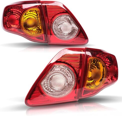 For 2009 2010 Toyota Corolla Tail Lights Assembly Inner+Outer Taillights Driver & Passenger Side, Rear Brake Lamp 4Pcs, Red in Saudi Arabia