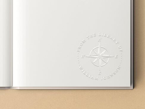 مزخرف كتاب البوصلة المخصص، ختم كتاب التاريخ، مزخرف كتب المكتبة من نوع المغامرات، من مكتبة الطوابع in Saudi Arabia