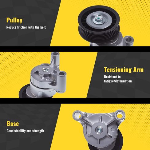 39083 (Two Bolt Design) Accessory Drive Belt Tensioner Pulley Assembly Fit For 09-13 Cadi-llac Escalade/Chevy Avalanche Colorado Silverado 1500 /G-MC Canyon Yukon [# 89397 12609719 49436] in Saudi Arabia
