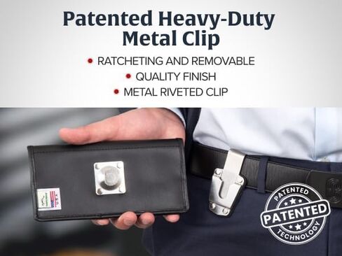 Turtleback Premium Leather Phone Holster for iPhone 16 Pro Max, 15 Pro Max, 14 Pro Max, 13 Pro Max – Black Phone Belt Holder Fits Slim Cases – Phone Holster with Exclusive Leather Belt Clip in Kuwait