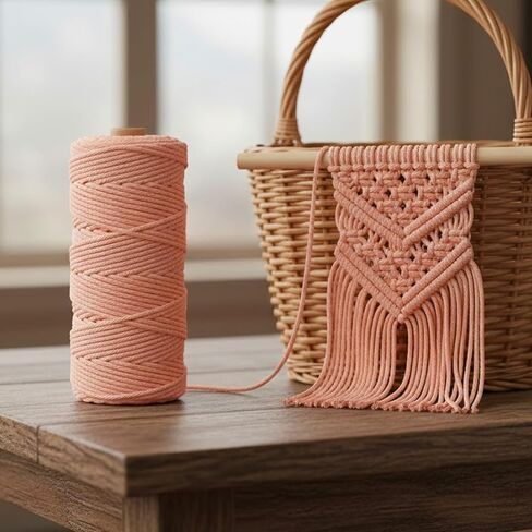 Macrame Cord 3mm x 109Yards-Colored Macrame Rope,Craft Twisted Twine On Spool for DIY Wall Hanging,Home Decor,Multi-Colors in Saudi Arabia