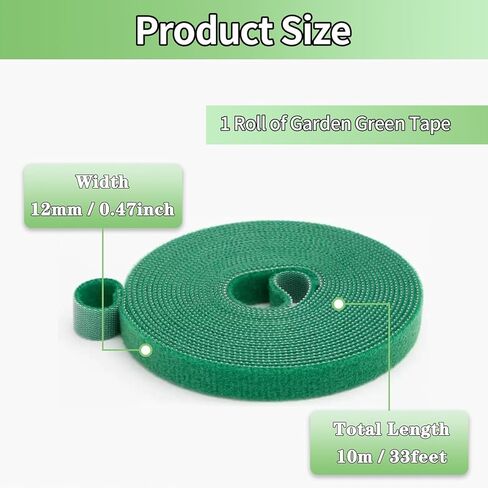 Garden Tie Green Tape,Twist Ties for Plants 1/2" * 33ft Garden Plant Ties Soft and Tomato Plant Ties,Plant Twist Tie for Plant Gardening,Home,Office in Saudi Arabia