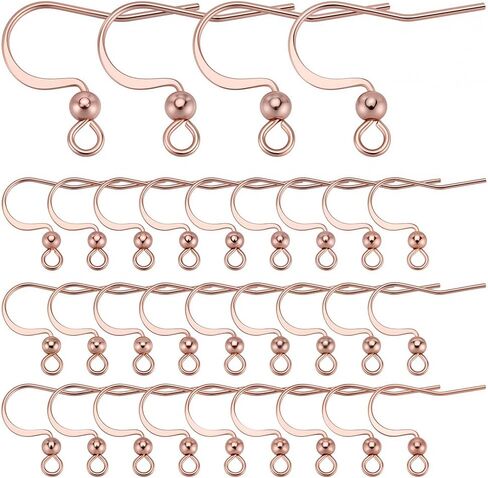 SUNNYCLUE 1 Box 100Pcs Stainless Steel Earring Hooks Rose Gold Fish Hook Ear Wires Hypoallergenic Earring Findings Bulk French Hook Earring Wires with Openable Loops for Jewelry Making DIY Supplies in Saudi Arabia