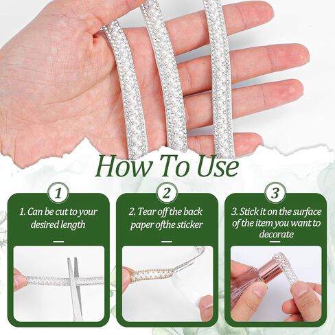 DOPENPSI 4Roll Pearl Ribbon, 4 Yards Self Adhesive Pearl Rhinestone Ribbon Pearls Trim Crystal Pearls Strips Bling Stickers PearlsTape for DIY Crafts Wedding Birthday Party Decor in Saudi Arabia