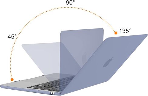 حافظة MOSISO متوافقة مع جهاز MacBook Air 13.6 بوصة إصدار 2022 A2681 M2، حقيبة كم رأسية من البوليستر وحافظة صلبة من البلاستيك وغطاء لوحة مفاتيح وواقي شاشة ومحول من النوع C قطعتان، رمادي لافندر in Saudi Arabia