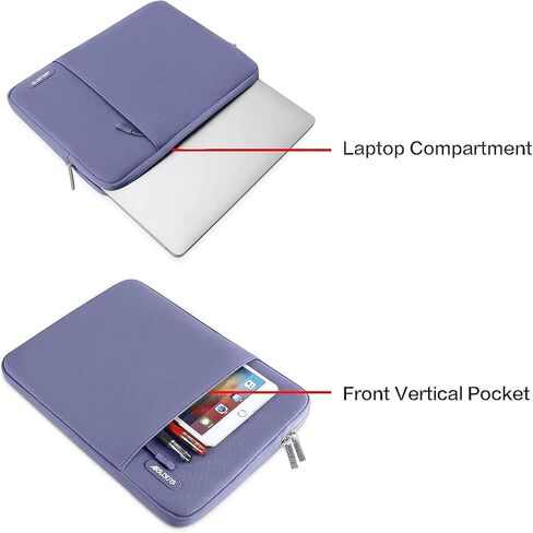 حافظة MOSISO متوافقة مع جهاز MacBook Air 13.6 بوصة إصدار 2022 A2681 M2، حقيبة كم رأسية من البوليستر وحافظة صلبة من البلاستيك وغطاء لوحة مفاتيح وواقي شاشة ومحول من النوع C قطعتان، رمادي لافندر in Saudi Arabia