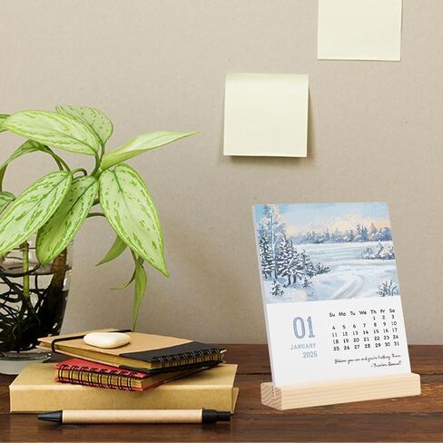 Mini Motivational Desk Calendar 2026-2027 New Year Christmas Gifts for Women Men 18 Month and Year at A Glance Small Inspirational Nature Stand Up Calendar for Home Office Decor January 2026-June 2027 in Saudi Arabia