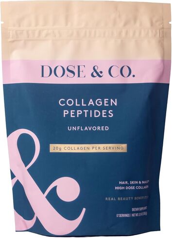DOSE & CO. Pure Collagen Peptides for Hair, Skin & Nails, Unflavored - 10oz Powder Supplement in Kuwait