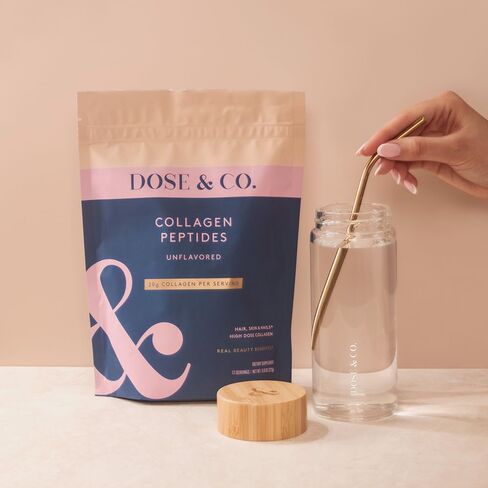 DOSE & CO. Pure Collagen Peptides for Hair, Skin & Nails, Unflavored - 10oz Powder Supplement in Kuwait
