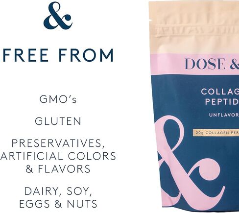 DOSE & CO. Pure Collagen Peptides for Hair, Skin & Nails, Unflavored - 10oz Powder Supplement in Kuwait