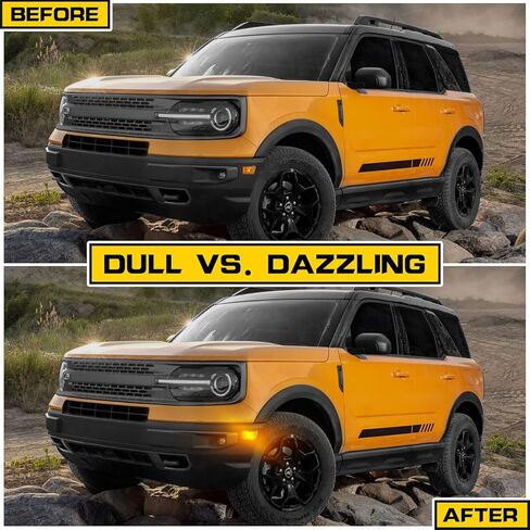 مصابيح جانبية LED للمصد الأمامي لسيارة Ford Bronco Sport 2021 2022 2023 2024، مجموعة مصابيح التحديد الجانبية للحاجز الأمامي عدسة صفراء كهرمانية، مصابيح علامة المصد، عبوتان in Kuwait