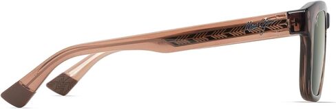 Maui Jim Maluhia Square Sunglasses, Shiny Dark Havana W/Trans Yllw/Hcl Bronze Polarized, Medium in Kuwait