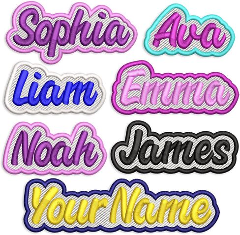 Custom Embroidered Name Patch – Personalized Iron-On or Sew-On Patch or Badge with Freehand Border, Custom Tag with Text for Uniforms, Backpacks, Dog Harnesses, Jackets, Gifts in Saudi Arabia