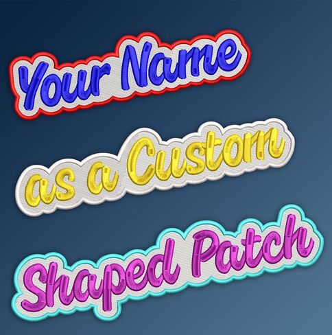 Custom Embroidered Name Patch – Personalized Iron-On or Sew-On Patch or Badge with Freehand Border, Custom Tag with Text for Uniforms, Backpacks, Dog Harnesses, Jackets, Gifts in Saudi Arabia