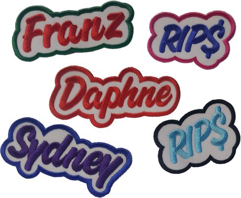 Custom Embroidered Name Patch – Personalized Iron-On or Sew-On Patch or Badge with Freehand Border, Custom Tag with Text for Uniforms, Backpacks, Dog Harnesses, Jackets, Gifts in Saudi Arabia