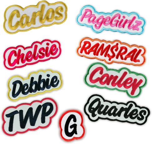 Custom Embroidered Name Patch – Personalized Iron-On or Sew-On Patch or Badge with Freehand Border, Custom Tag with Text for Uniforms, Backpacks, Dog Harnesses, Jackets, Gifts in Saudi Arabia