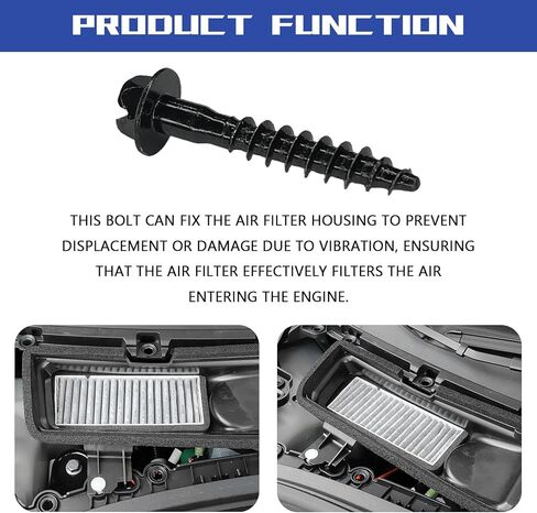 برغي صندوق فلتر الهواء لسيارة جيب جنرال موتورز كرايسلر شيفروليه دودج بونتياك، مسامير تثبيت غلاف فلتر الهواء BAS01003 11549031 6509605AA مسامير تثبيت غطاء منظف فلتر المحرك الفولاذي (5 عبوات) in Kuwait