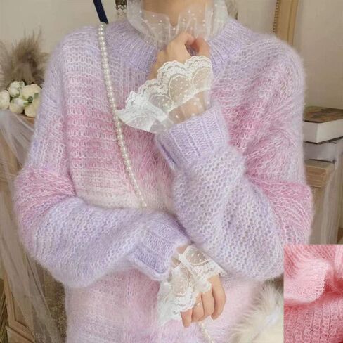 6 Balls Angora Mohair Wool Yarn Soft Fingering Baby Mohair Cashmere Hand Crochet Yarn for Knitting DIY Scarf Sweater Thread 300g (White) in Saudi Arabia