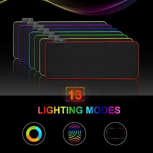 RGB Gaming Mouse Pad, Extended XXL Big Size, 14 Mode Spectrum 7 Colors LED Light Up Border, Black, 1.8 USB Cable in Saudi Arabia