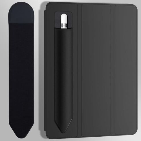 Black Stylus Holder for Apple Pencil 1 2 Generation Self Adhesive Elastic Sleeve Pouch Attached to Case for iPencil 1/2 in Saudi Arabia