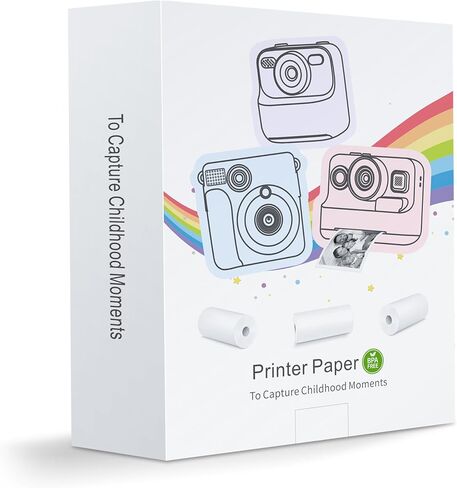 20 Rolls Instant Print Camera for Kids Refill Print Paper - Hikkon Thermal Print Paper Rolls Photo Print HD Printing for Most Kids Instant Camera (White) in Saudi Arabia