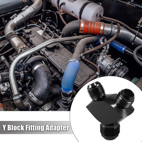 X AUTOHAUX سبائك الألومنيوم Y شكل كتلة تركيب محول كتلة الوقود المناسب 12AN إلى AN8 إلى AN8 ذكر الموضوع الأسود in Saudi Arabia