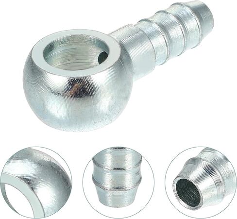 ACROPIX 12mm Diameter 10 mm OD Banjo Hose Barb Bolt Fittings Universal Banjo Fitting Fuel Line Adapter Connector for Motorcycle Car Silver Tone - Pack of 2 in Saudi Arabia