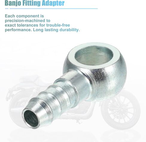 ACROPIX 12mm Diameter 10 mm OD Banjo Hose Barb Bolt Fittings Universal Banjo Fitting Fuel Line Adapter Connector for Motorcycle Car Silver Tone - Pack of 2 in Saudi Arabia