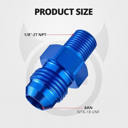 EVIL ENERGY 6AN Male to 1/8 NPT Flare Adapter Straight Fitting for Fuel, Cooling Systems Aluminum Alloy Blue in Saudi Arabia