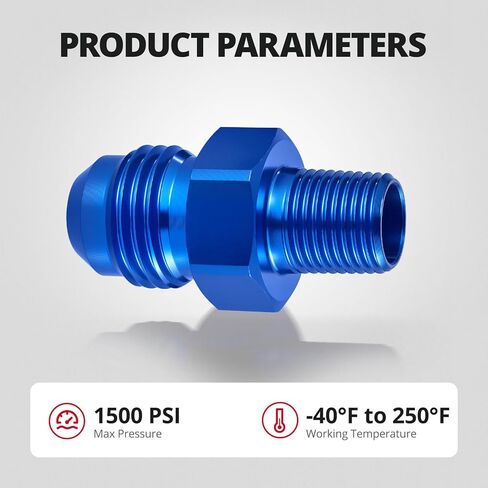 EVIL ENERGY 6AN Male to 1/8 NPT Flare Adapter Straight Fitting for Fuel, Cooling Systems Aluminum Alloy Blue in Saudi Arabia
