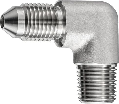 EVIL ENERGY 3AN Male Flare to 1/8" NPT Male 90 Degree Adapter Fitting for Fuel, Power Steering Systems Connections, Stainless Steel Silver in Saudi Arabia