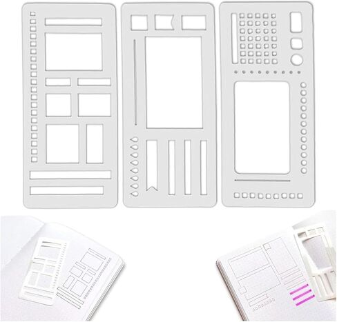 Planner Stencils for Journaling Handmade Flexible Record Template for Checklists,Text Boxes,Lines Daily Planning,DIY Scrapbooking Templates in Saudi Arabia