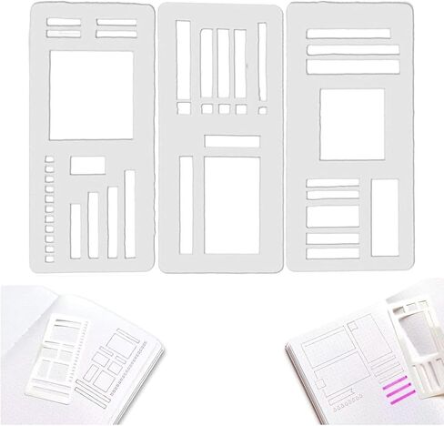 Planner Stencils for Journaling Handmade Flexible Record Template for Checklists,Text Boxes,Lines Daily Planning,DIY Scrapbooking Templates in Saudi Arabia