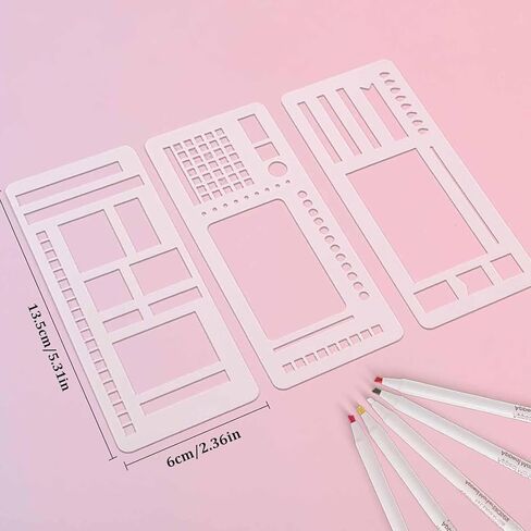 Planner Stencils for Journaling Handmade Flexible Record Template for Checklists,Text Boxes,Lines Daily Planning,DIY Scrapbooking Templates in Saudi Arabia