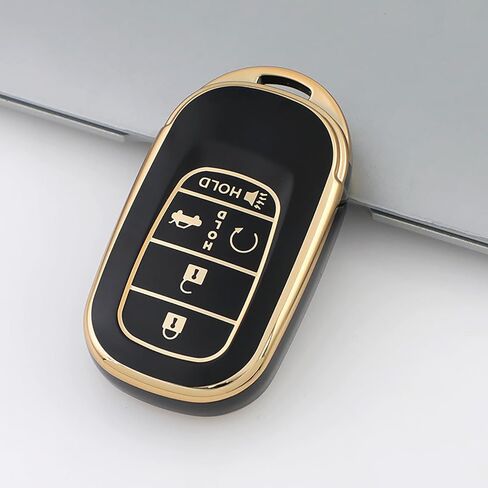 TPU Key Fob Cover with Bling Keychain, Compatible with Honda Accord Civic HR-V CR-V Pilot Sport SI EX EX-L Touring 2022 2023 2024 2025 2026, 4/5 Button, Black in Saudi Arabia