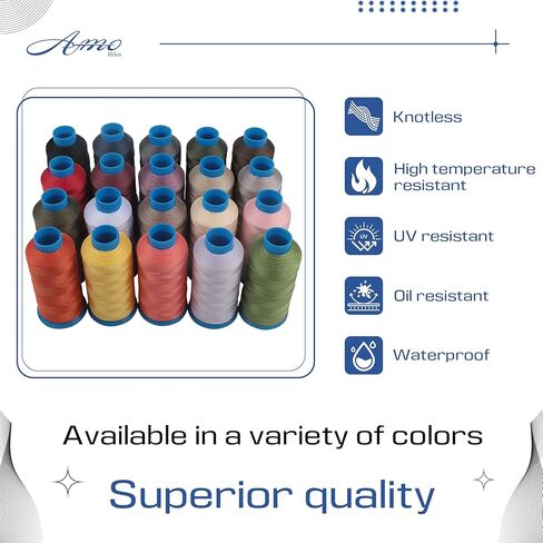 Heavy Duty Bonded Nylon 66 Sewing Thread 280D/3#92 T90 1200Yards for Canvas Furniture Upholstery Leather Goods Leather Footwear Outdoors (Black) in Saudi Arabia
