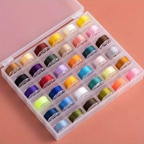 36pcs/Set Bobbin with Sewing Thread, 36 Grids Boxed Color Bobbins, Practical Replacement Simple Installation Household for Sewing Machine in Saudi Arabia