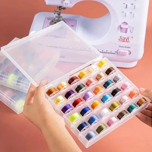 36pcs/Set Bobbin with Sewing Thread, 36 Grids Boxed Color Bobbins, Practical Replacement Simple Installation Household for Sewing Machine in Saudi Arabia