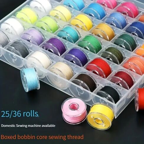36pcs/Set Bobbin with Sewing Thread, 36 Grids Boxed Color Bobbins, Practical Replacement Simple Installation Household for Sewing Machine in Saudi Arabia