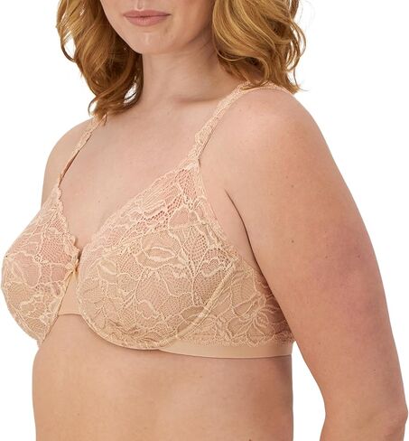 Bali Lace Desire Underwire Bra, Full-Coverage Lace Bra with Underwire Cups, Plunging Underwire Bra for Everyday Comfort in Saudi Arabia