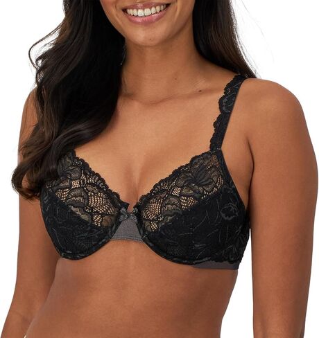 Bali Lace Desire Underwire Bra, Full-Coverage Lace Bra with Underwire Cups, Plunging Underwire Bra for Everyday Comfort in Saudi Arabia